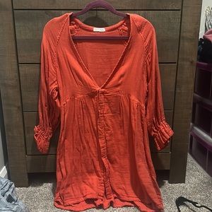 Free People Red Long sleeve dress